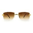 thumbnail image 5 of Serpent Snake Arm Rimless Rectangle Luxury Gangster Sunglasses Gold - Brown, 5 of 7
