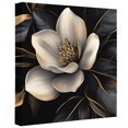 thumbnail image 2 of Ships Next Day Canvas Wall Art 12"x12",Black Gold Flower Wood Framed Canvas Print Painting,Gradient Luxurious Floral Botanical Ready to Hang Small Picture Wall Decor for Kitchen Dining Room Office, 2 of 9