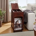thumbnail image 5 of MIDOQIN Powered Traditional End Table with Charging Station, Narrow Side Table with USB Ports and Outlets, Nightstand with Storage, Bedside Tables with Wheels for Living Room, Bedroom, 5 of 17