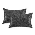 thumbnail image 2 of Haosy Satin Pillowcase for Hair and Skin Standard Cooling Silk Pillow Case with Envelope Closure Dark Gray Leopard Print 20"x26", 2 of 9