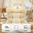 thumbnail image 6 of CQSXDA Swing Egg Chair With Stand In Modern Wicker Rattan Design For Indoor Outdoor Use With Cushion And Pillow,Beige+Brown, 6 of 12