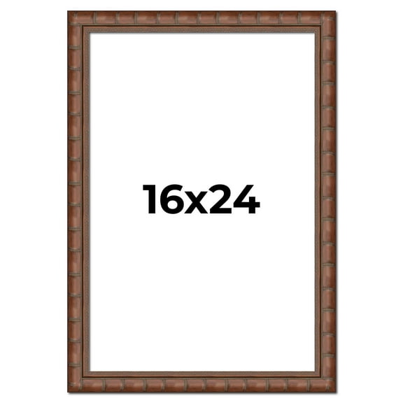16x24 Bamboo Wood Tone Complete Wood Picture Frame with UV Acrylic, Foam Board Backing, & Hardware