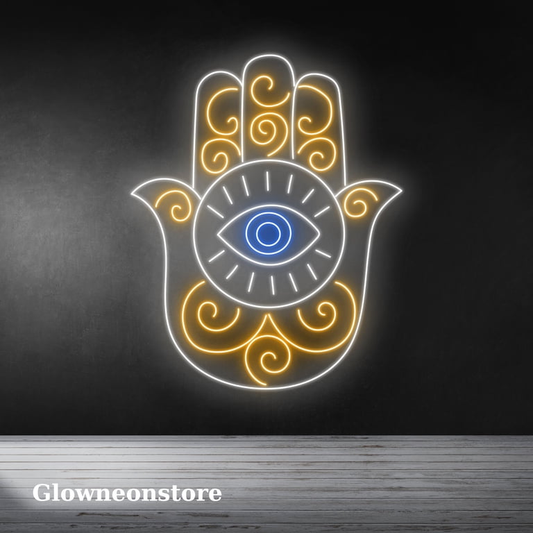 Insegne al neon con occhio di mano Evil Eye Mano Luce al neon