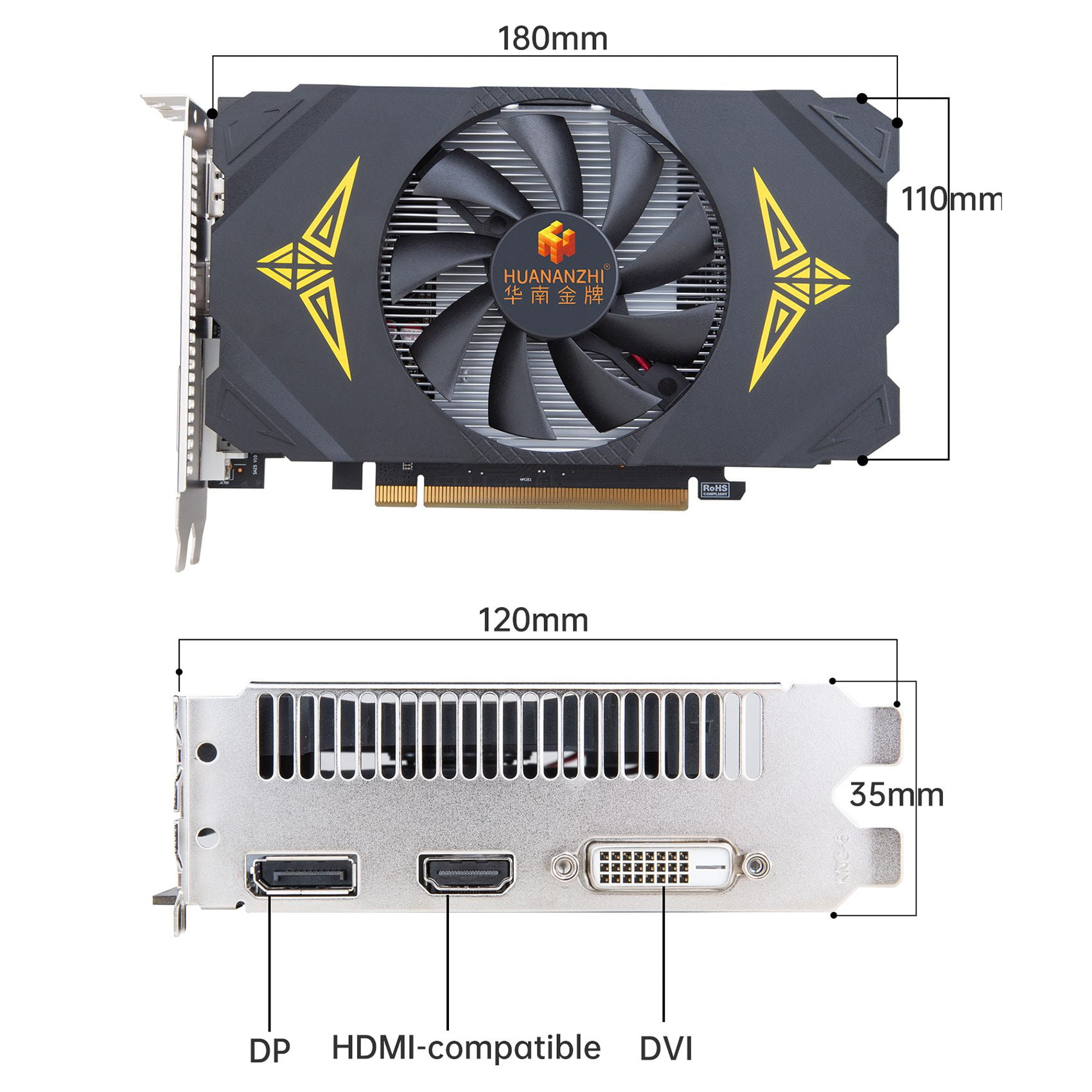 Huananzhi Rx550 4gb Ultra Fast Graphics Card 4g 128bit Gddr5 11mhz 6000mhz Pci E 3 0 X8 Hd Computer Game Desktop Graphics Card Walmart Com