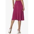thumbnail image 2 of Women's Simple Foldover Stretch A-Line Flared Knee Length Skirt Comfy Stylish, 2 of 7