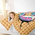 thumbnail image 3 of Erosebridal Rugby Football Sport Queen Comforter Set for Kids Boys Girls, Ice Cream Drip Waffle Bedding Comforter Set, Colorful Polka Dots Reversible, 1 Comforter and 2 Pillowcases, 3 of 6