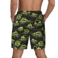 thumbnail image 4 of Balery Light Green Excavator Mens Swim Trunks Swim Shorts for Men Quick Dry Inseam Beach Shorts with Compression Liner Pocket-X-Large, 4 of 9