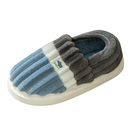 

Fsqjgq Bread Slippers for Men Keep Flat Slippers Couples Warm Shoes Plush Open Winter Men Slipon Home Toe Men s Slipper Greats Foster Slipper Men Blue 44-45