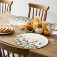 thumbnail image 4 of Fall Thanksgiving Round Braided Placemats Set of 8, Blue Green Plants Eucalyptus Leaves Heat Insulation Place Mats Washable Non-Slip Table Mats for Kitchen Dining Party, 15 Inches, 4 of 6