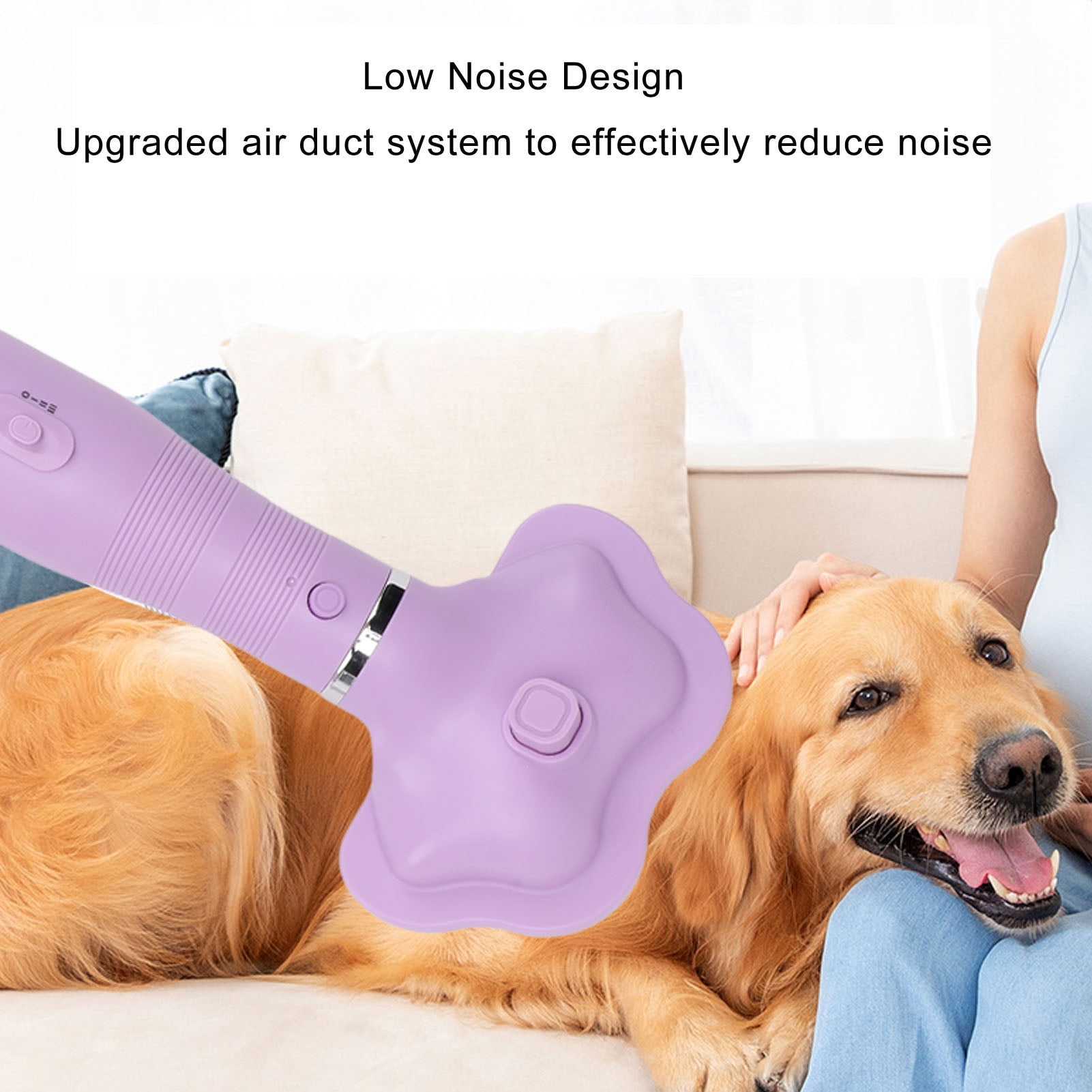 Pet Hair Dryer 600W Adjustable Temperature Blow Dryer Adjustable Temperature Portable Dog Grooming Hair Dryer with Slicker Brush Comb Dog Hair