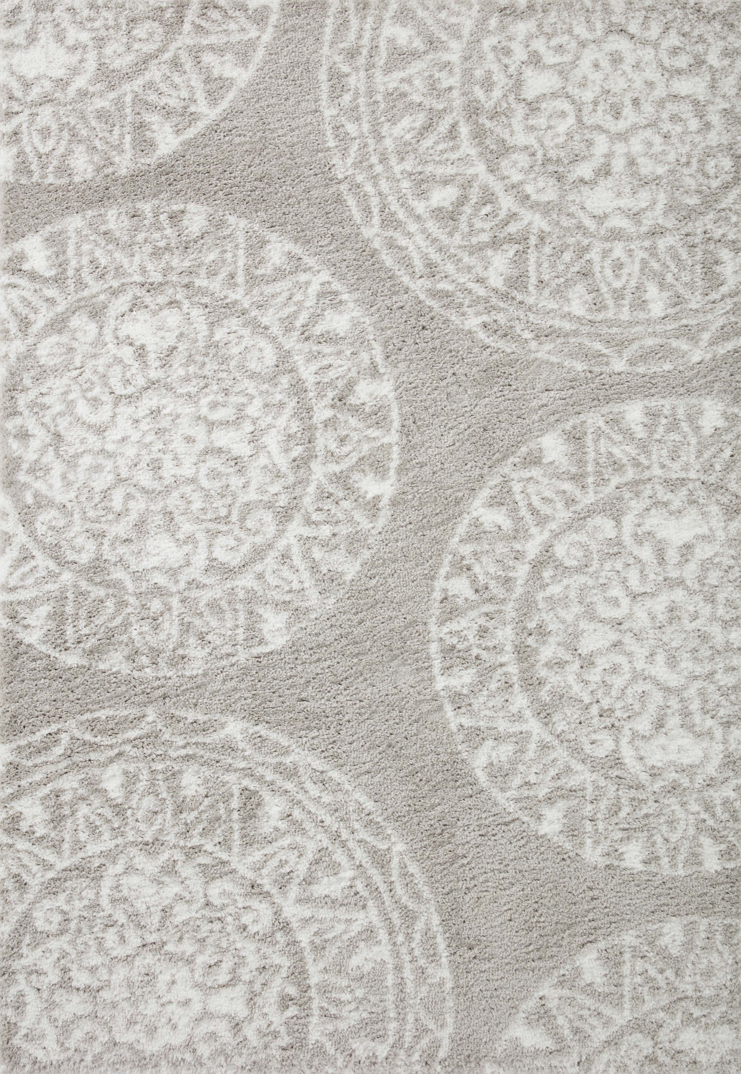 Loloi Bliss Shag Grey / White 2'-7" x 12'-0" Runner Rug