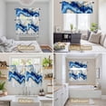 thumbnail image 6 of Blue Marble Kitchen Curtains Sets for Windows 36 Inch Length, Contemporary Golden Abstract Texture Art Rod Pocket Window Treatments Tier Curtains and Valances Set for Bedroom/Bathroom, 6 of 8