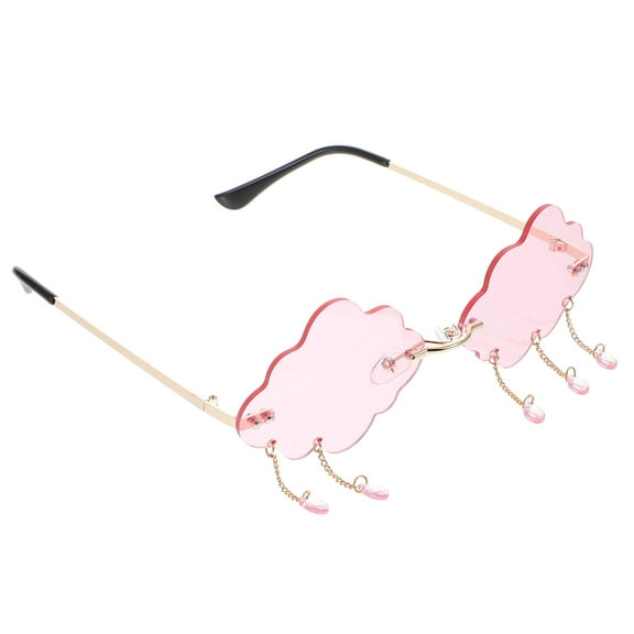 LOLIPPYY Cloud Shaped Rimless Sunglasses PC Lens 1 Piece for Beach Travel and Back to School