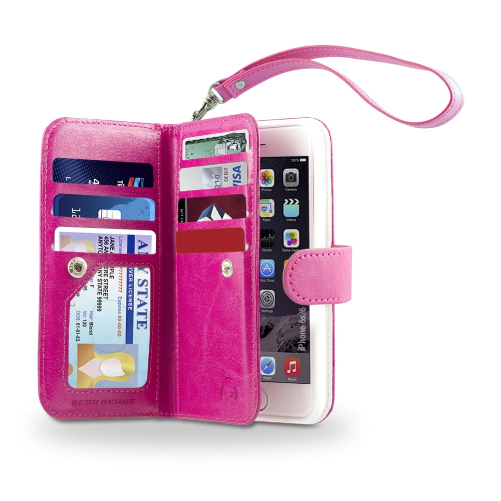 Gear Beast iPhone 6 Plus/6s Plus Wallet Case, Flip Cover Dual Folio