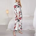 thumbnail image 3 of Fotbe Cherry Blossoms Pattern Long Sleeve Pajama Set for Women,Sleepwear Set,2-piece Loungewear Set,Soft PJs Comfy Nightwear with Pockets -X-Large, 3 of 7