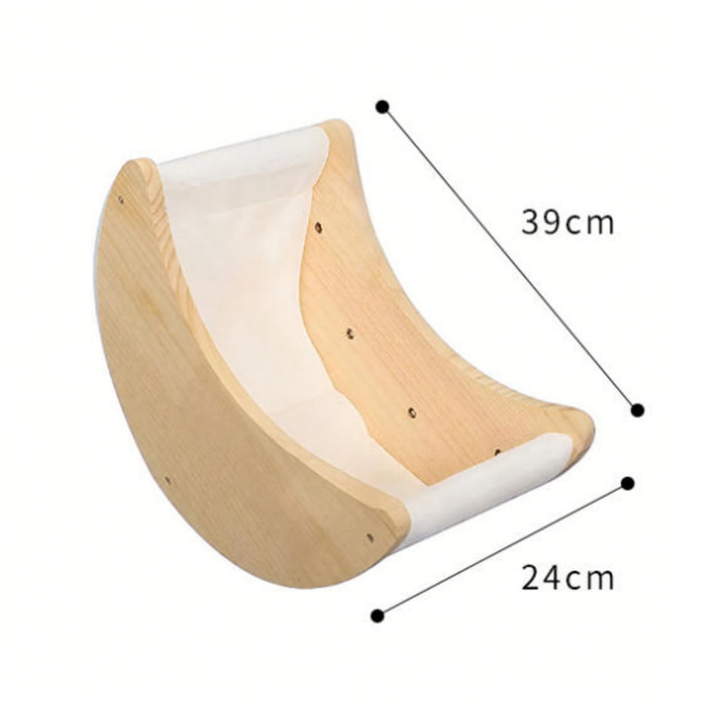 Cats Window Beds Moon Perches Seat for Indoor Cat, Wooden Moon Cat Hammock