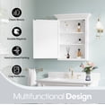 thumbnail image 4 of ANGELES HOME 24"x 30" Bathroom Medicine Cabinet with Mirrors, Wall Mounted Wooden Mirrors Cabinet with 2-Tier Shelves, Large Storage, Anti-Fog Glass Mirror Cabinet, 4 of 8