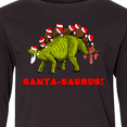 thumbnail image 4 of Inktastic Santa-Saurus Christmas Dinosaur Long Sleeve Youth T-Shirt, 4 of 5