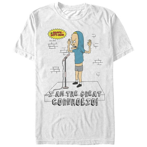 Men's Beavis and Butt-Head I am the Great Cornholio  Graphic Tee White 2X Large