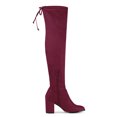 thumbnail image 3 of Unique Bargains Women's Round Toe Chunky Heel over The Knee High Boots, 3 of 8