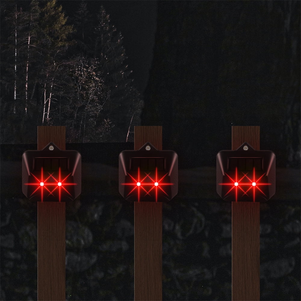 JINYI 4 Pack Solar Animal Repeller Outdoor with Red LED Lights Humane Repulsion Owl, Bird etc