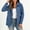 Blue, variant on Women's Cardigan Waterproof Jacket Women with Hood and Zipper Lightweight Outdoor Jacket for Camping Trips