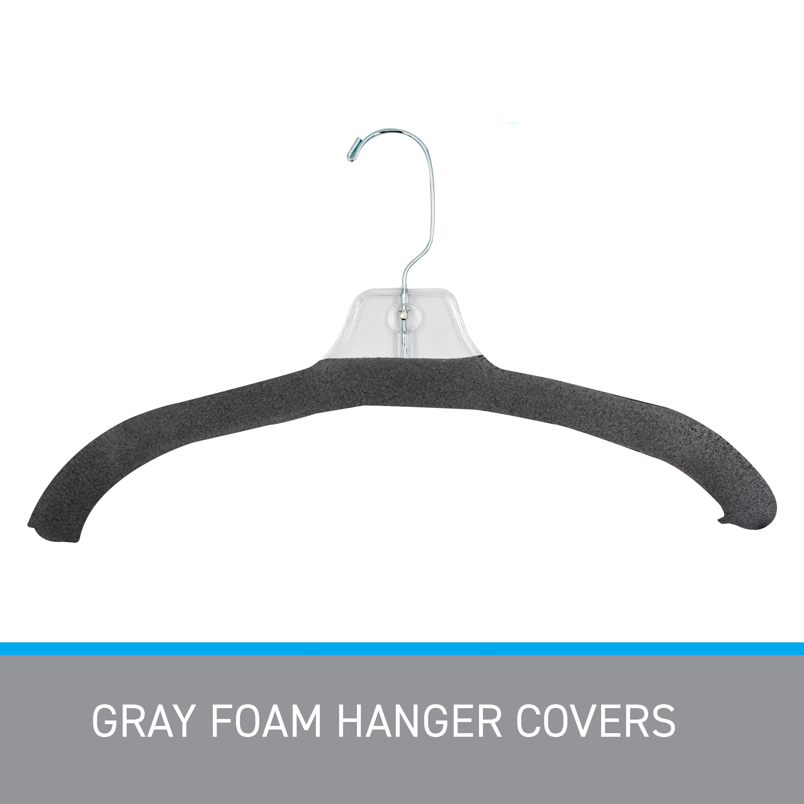 SSWBasics Gray Foam Hanger Covers - Pack of 100