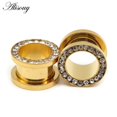 thumbnail image 1 of 1 unidad de tapones para los oídos y túneles de acero inoxidable 316L, Piercings para las orejas, expansor de pendientes atornillados, medidores de oreja, Piercings de joyería para el cuerpo Tan Jianjun unisex, 1 of 2