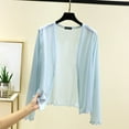 thumbnail image 3 of Womens Cardigans Lightweight, Yigetop Women's Thin Long Sleeved Cardigan for Women for Summer Large Size Loose Air Conditioning Shawl Exterior Exterior Light Weight Cardigan Women Blue M, 3 of 7