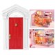 thumbnail image 1 of Mini Puerta de Abedul de Madera para Casa de Muñecas 1:12, Aperta de Puerta de Abedul de Madera de Hadas Pequeña Con Accesorios para Casa de Muñecas, 1 of 7