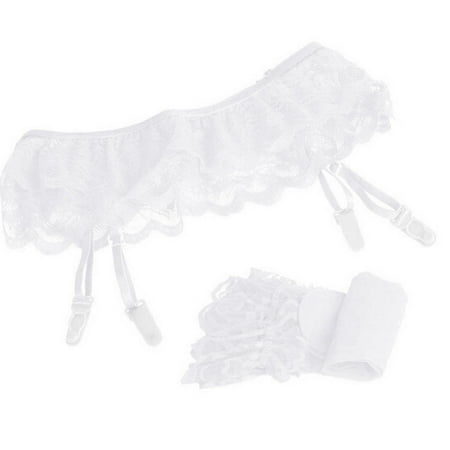 Womens Lace Top Thigh-Highs Stockings Socks + Suspender Garter Belt Sexy Lingerie for Women