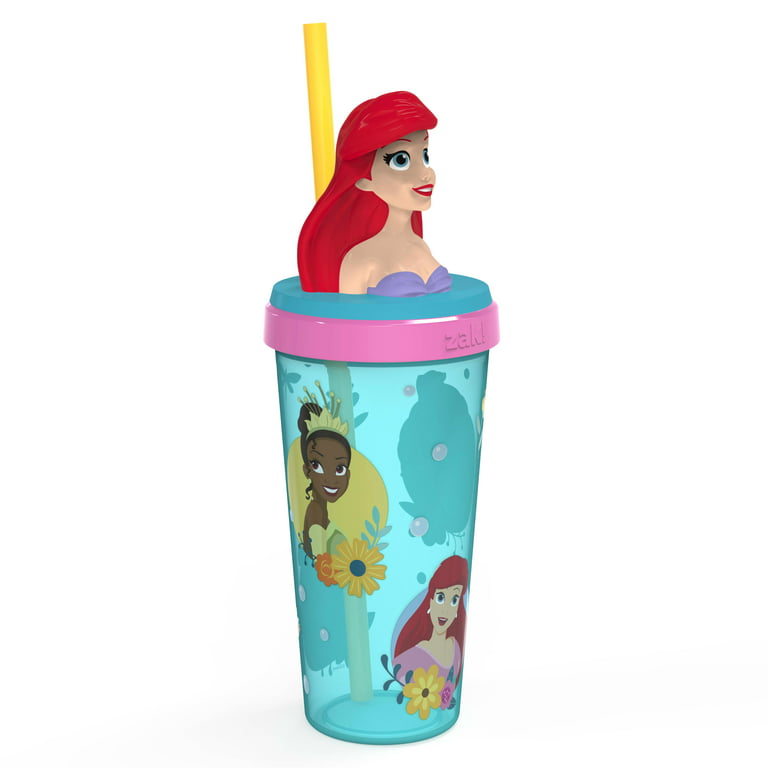 Zak Designs Paw Patrol 18 oz. Plastic Tumbler with Straw and Sculpted Lid,  Chase 