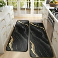 thumbnail image 4 of Kitchen Rugs Sets Of 2,Black Gold Marble Pattern Anti Fatigue Kitchen Mat Rugs Non Slip Washable,Decorative Kitchen Floor Mats for Kitchen,Sink,Laundry,17"x47"+17"x47", 4 of 5