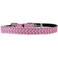 thumbnail image 1 of Chevrons Nylon Dog Collar With Classic Buckle 3/8" Pink Size 10, 1 of 1
