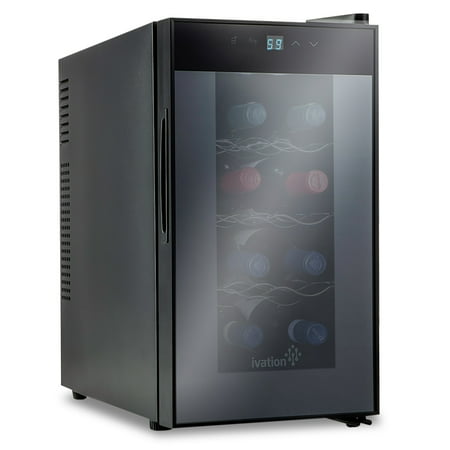 Ivation 8 Bottle Thermoelectric Wine Cooler/Fridge - Vertical - Black
