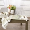 thumbnail image 3 of DII 6-piece Modern Cotton Fringed Stripe Tabletoppers in Thyme Green, 3 of 6