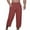 Wine, variant on Nmnitkp Mens Linen Pants Casual Lightweight 3/4 Baggy Pants Drawstring Elastic Waist Beach Yoga Pants with Pockets