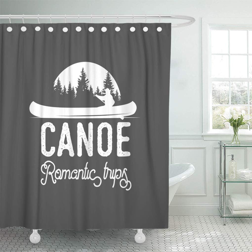 Yusdecor Vintage Mountain Rafting Kayaking Paddling Canoeing Camp Label Badge Bathroom Decor Bath Shower Curtain 66x72 Inch Walmart Canada