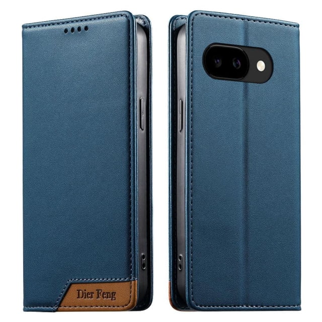 Funda Tipo Cartera de Cuero Sintético para Google Pixel 10A Bloqueo RFID, con Ranuras para Tarjetas y Bolsillo para Efectivo, Cierre Magnético Fuerte Azul