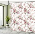 thumbnail image 4 of Ambesonne Floral Shower Curtain, Vintage Flowers Garden Art, 69"Wx84"L, Dried Rose Green, 4 of 4