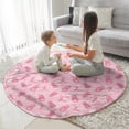 thumbnail image 3 of Pink Ribbon Pattern Round Blanket,Comfortable Soft Flannel Throw Blanket,All Season,Warm Lightweight Blankets for Sofa Bed Couch Living Room Chair 47"x47", 3 of 5