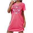 thumbnail image 1 of Nexjvus Chemises de Nuit Femmes Manches Courtes Col Rond Vêtements de Nuit Imprimé Floral de Noël Taille m, 1 of 2
