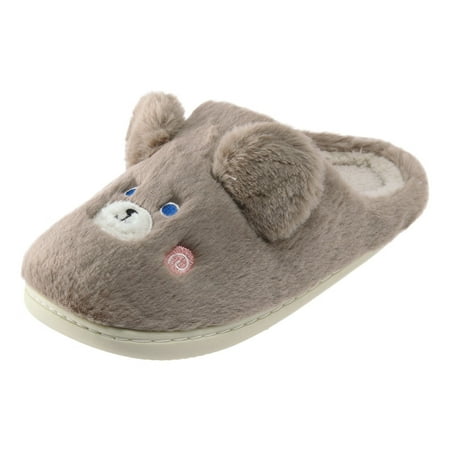 

Mens Slippers Men Couple Models Cotton Drag Autumn And Winter Home Slippers Cute Animal Warm Plush Cotton Slippers Slippers for Men Eva Coffee 45