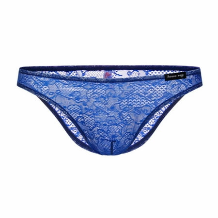 

Panties Clearance Men S New Trendy Low Waist Trendy Lace Briefs Transparent Briefs Blue Xl