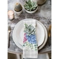 thumbnail image 2 of Blue Pink Hydrangea Cloth Napkins Set of 6 Reusable Dinner Napkins, Eucalyptus Leaves Grey Plaid Cocktail Napkin Washable Table Napkins for Wedding/Holiday Party/Baby Shower 20"x20", 2 of 7