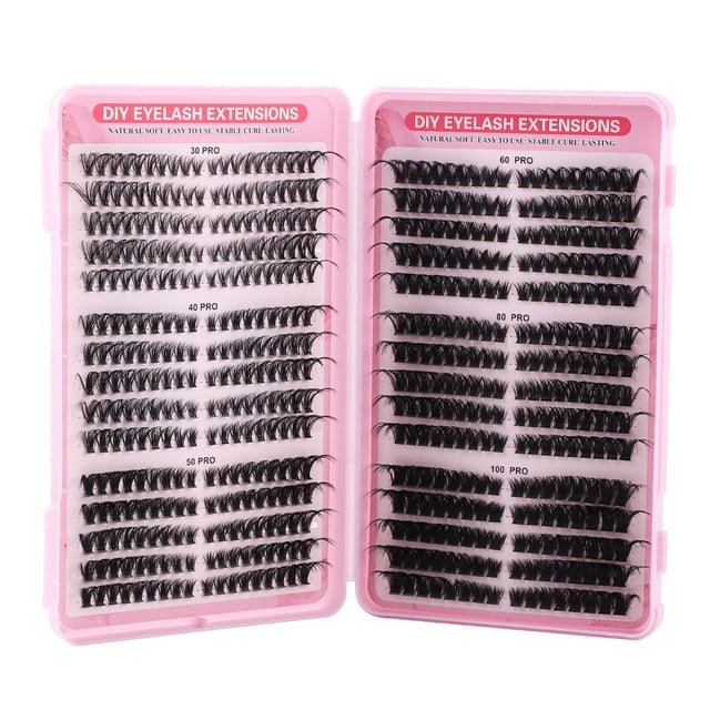 Kit de extensión de pestañas 540 Pestañas Individuales,,Mezcla 30D 40D 50D 60D 80D 100D Maquillaje para Mujeres