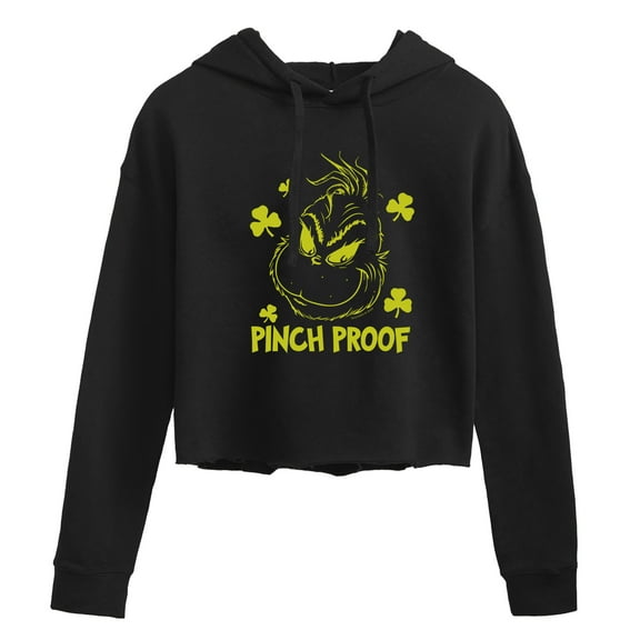 The Grinch - Pinch Proof - Juniors Cropped Pullover Hoodie