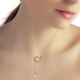 thumbnail image 3 of Galaxy Gold 14K Solid Rose Gold 14" Open Heart Pendant Necklace with a Genuine Pink Topaz Drop, 14"-24" Sizes, Symbol of Affection, 3 of 3