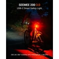 thumbnail image 2 of Bike Tail Light, 200 Lumen Rechargeable Bicycle Rear Light with Brake Sensor, IPX6 Waterproof Cycling Safety Light for Road & Urban Commuters, 2 of 7