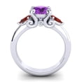 thumbnail image 4 of 2.50 Ct Latest Round Shape Amethyst & Garnet Gemstone Anniversary Ring for Women Solid 14K White Gold Size 3.5 by Diamond-Capitals, 4 of 8